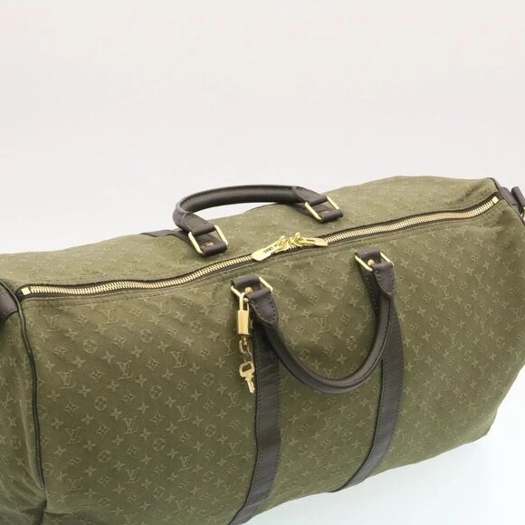 LOUIS VUITTON Monogram Mini Keepall Bandouliere55 Boston Bag Khaki Auth 29090SV - Picture 6 of 16